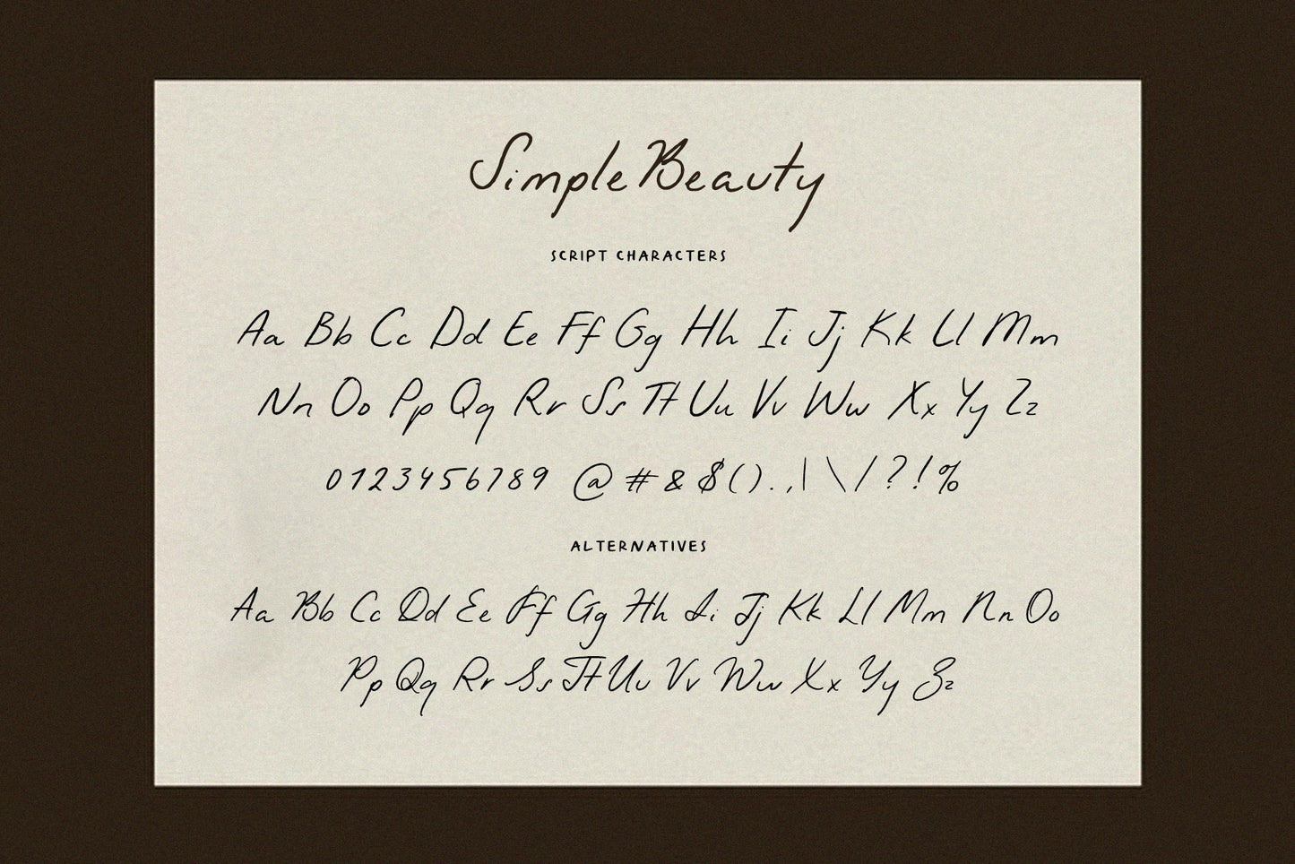 Simple Beauty Realistic Handwriting Font