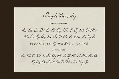 Simple Beauty Realistic Handwriting Font