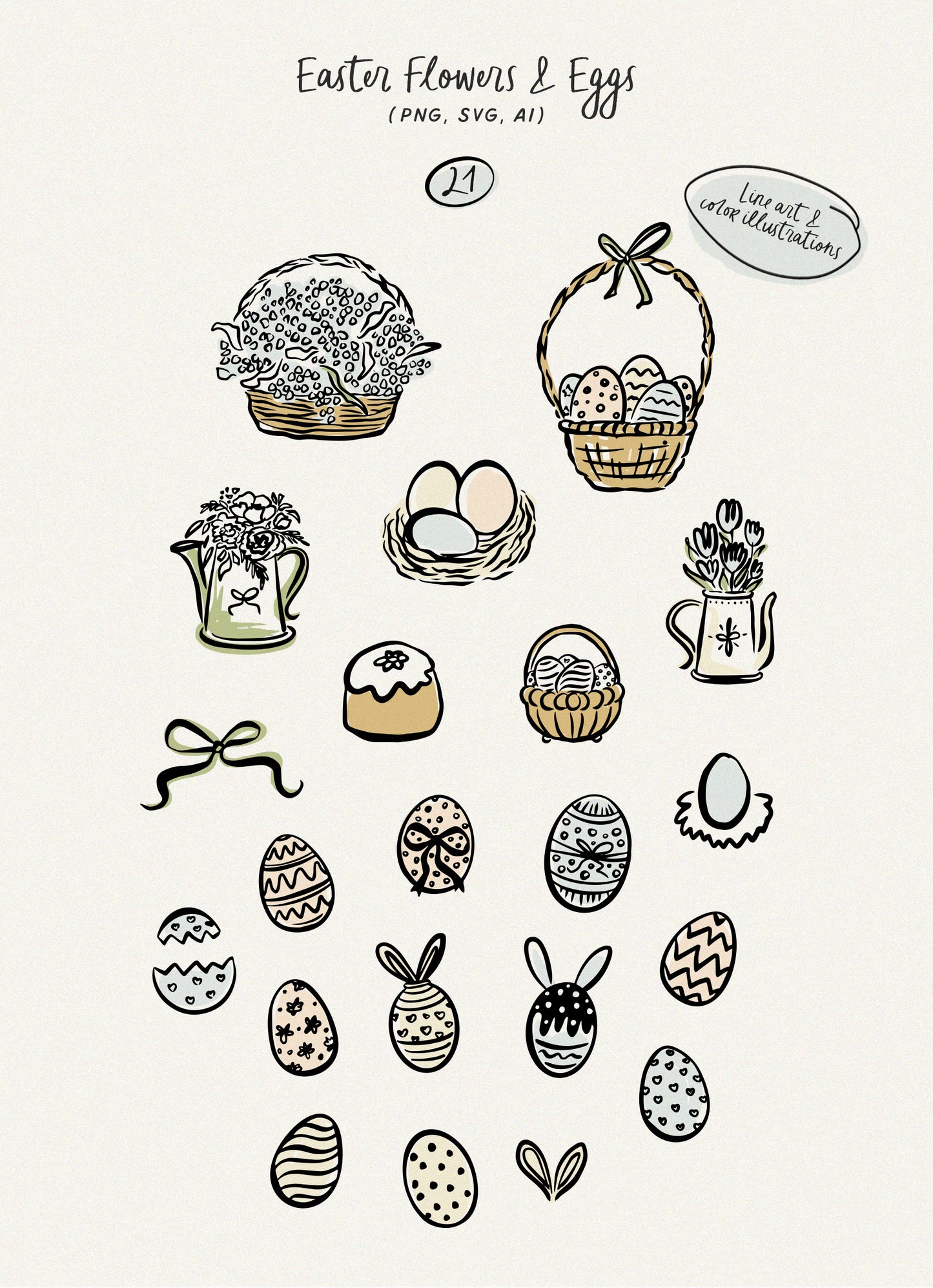 Whimsy Easter Collection | SVG, PNG