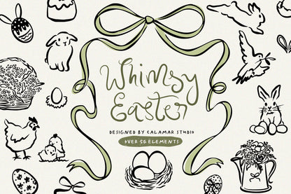 Whimsical Easter Clipart SVG PNG